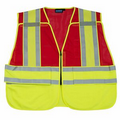 S340 ANSI 207 PSV Red Mesh Breakaway Vest w/ Contrast Trim (M-XL)